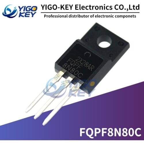 10Pcs FQPF8N80C TO-220F 8N80 8N80C TO220 FQPF8N80 TO-220 New MOS FET Transistor