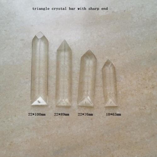 10pcs/lot clear triangle crystal bar with sharp arrow prism chandelier crystal single hole Home Curtain Accessories