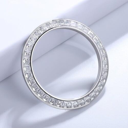 2021 Zhanhao Precision-Cut Equal Size Perfect Color Gradiation 40mm Moissanite Watch Bezel For Brands Watch Parts
