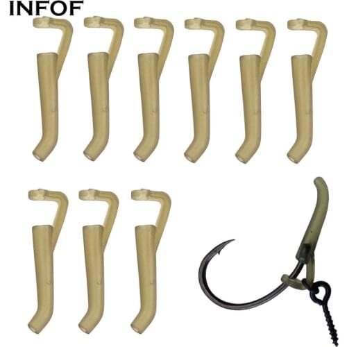 INFOF 50PCS Carp Fishing Accessories D Rig Kickers Hooks Line Aligners Sleeve Rubber Fishing Connector Anti Tangle Sleeve Protec