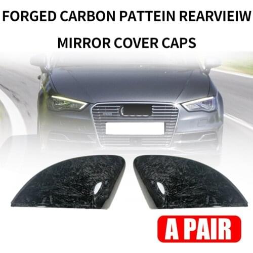 Car Forged Carbon Pattern Side Wing Mirror Cover For- A3 S3 8V 2015-2019