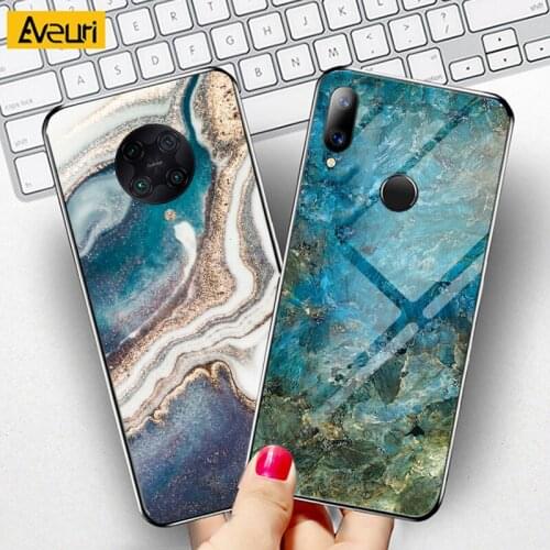 Marble Glass Phone Case For Xiaomi Poco F2 Pro F1 Mi A1 A2 Lite A3 Mi 8 9 SE Mi CC9 Pro CC9E Mi Play Cover Case Coque