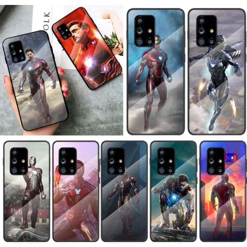 Tempered Glass Cover Fighting Iron Man Marvel For Samsung Galaxy A91 A81 A72 A71 A52 A51 A41 A31 A21S A11 A01 Phone Case