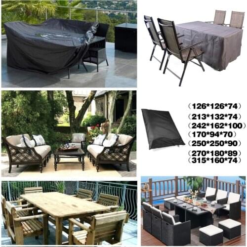 Black Square Waterproof Outdoor Patio Garden Furniture Covers Rain Snow Chair covers for Sofa Table Chair Dust Proof Cover