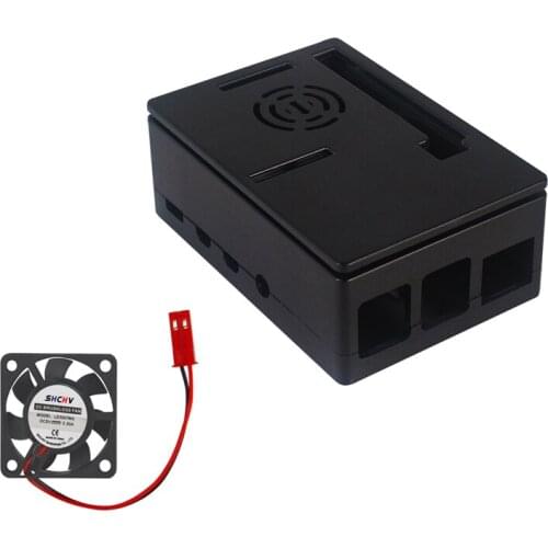 For Raspberry Pi 4 ABS Case Black Box 3.5 Inch Press Screen Support Cooling Fan