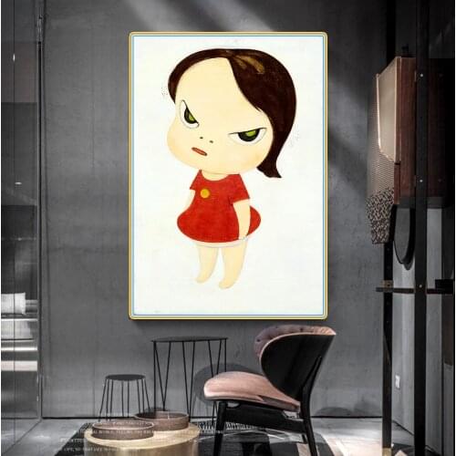 Citon Yoshitomo Nara《The Girl》Canvas Art Oil painting Artwork Poster Picture Modern Wall decor Home Living room Decoration