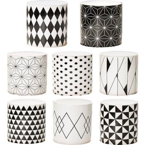 Flower Pots with Drainage Geometric Patterns Small Plant Pots Garden Office Bonsai