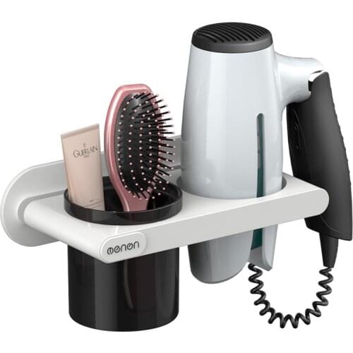 Hair Dryer Holder Organizer Storage Rack for Bathroom Wall Mounted Bathroom Shelf Storage Accessories Punch-free