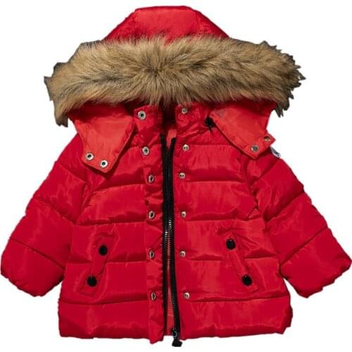 Winter Thicken Kids Jackets for Girls Coats Boys Jackets Plus Cotton Jackets Toddler Hooded Outerwear Solid Children Clothes