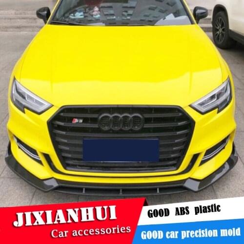 For Audi A3 Body kit spoiler 2017-2019 For Audi A3 B-C ABS Rear lip rear spoiler front Bumper Diffuser Bumpers Protector