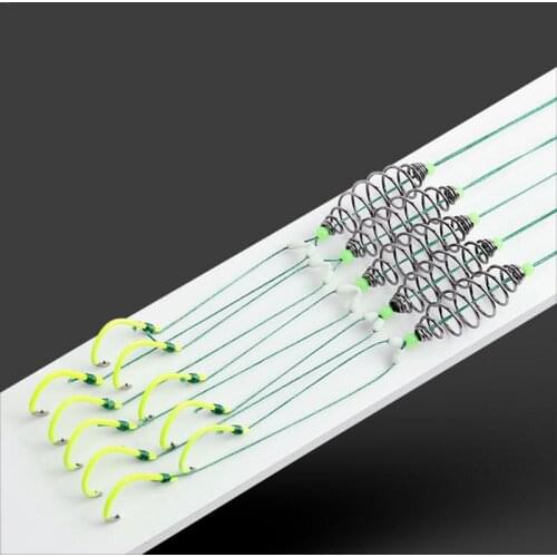 Fluorescent Anti-hanging Explosion Hook Fishing Artificial Lure Bait Cage Feeder Carp Fishing with Line Hooks for Fishing Tackle