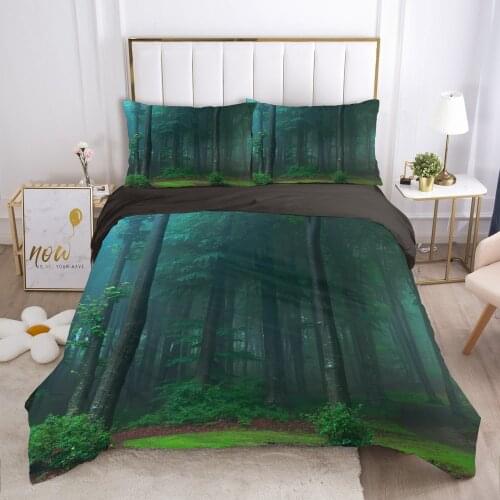 Landscape Duvet cover set 240x220 200x200 Bedding set Twin Queen King Double Bed linens Quilt cover Bedclothes jungle