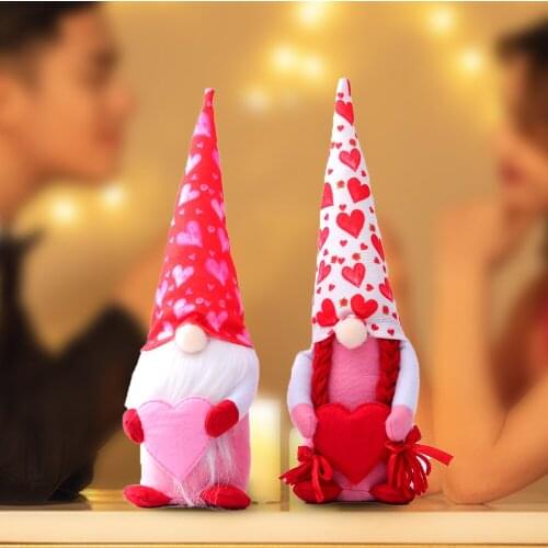 Valentines Day Doll Gift Cute Festival Decoration Couple Gift Plush Toy Doll Window Props Home Decor Desk Ornaments Kawaii