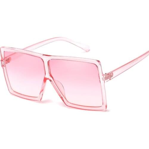 Leopard Big Flat Frame Vintage Sunglasses Women Luxury Brand Trendy Flat Top Sun Glasses Female Gradient Shades UV400 Protection