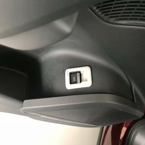 For Audi Q5 2018 2019 2020 Carbon Fiber Car Rear Trunk Tail Door Switch Button Cover Trim Molding Interior Accessories Styling