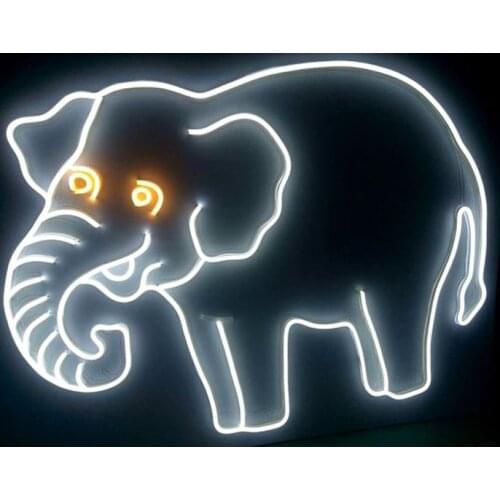 Neon Sign For Elephant real glass Tube animal Commercial club Lamps resterant light advertise custom DESIGN Impact Attract light