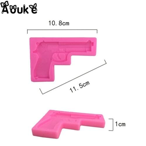 Aouke New Pistol Double Silicone Mold Manually DIY ls Sugar Gypsum Mould Making Cake Baking Accessories Silicone Mold