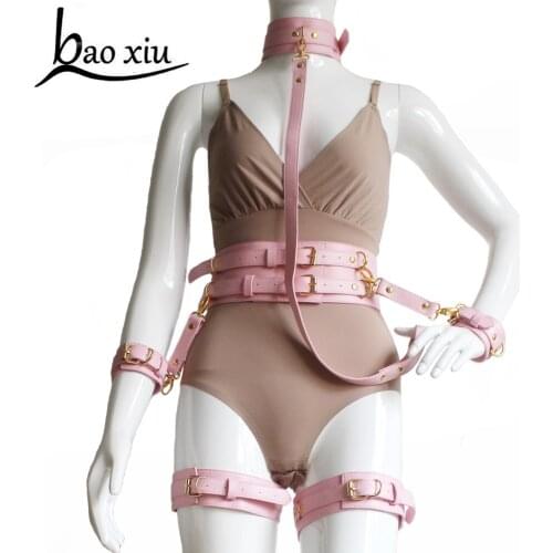New Women Harajuku Corset Belt Gold Metal Leather Punk Hook adjustable Straps Set Unisex Garter Female Belt Bondage Suspendes