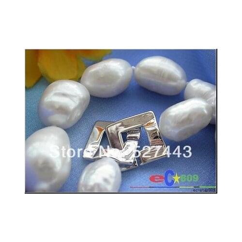 Wholesale HUGE 17" baroque white freshwater PEARL NECKLACE