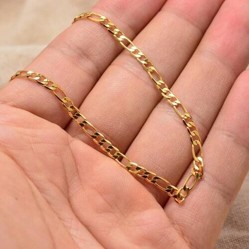 Dubai Arab india Gold Color 3+1necklace Chain For Men/Women Party gifts Jewelry Necklace Eritrea Israel Chunky Luck Chain