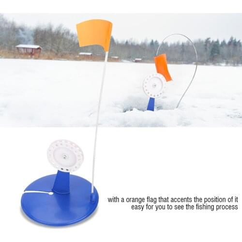 Portable Durable Winter Ice Fishing Rod Flag Signal Marker Tip-Up Hand-free Compact Pole Outdoor Fishing Alarm Tackle Kit