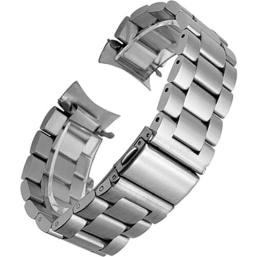 Premium Stainless Steel Watchband for Samsung Galaxy Watch 46mm SM-R800 Sports Band Curved End Strap Wrist Bracelet Silver Black