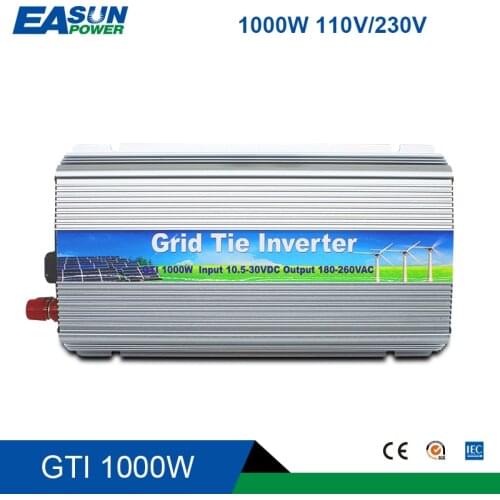 Grid Tie Solar Inverter 1000W 10.5-28V or 20V-45V Pure Sine Wave vmp30V Solar Panel Micro On Grid Inverter