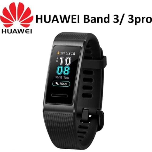 Huawei Band 3 Smart Band Metal Amoled 0.95' Full Color Swim Stroke Heart Rate Sensor Sleep Bracelet Huawei Band 3 Pro