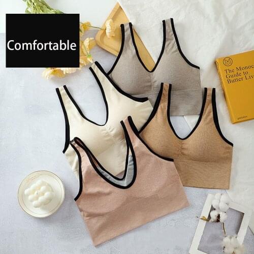 Sports Bra Womens Tube Top Bras Seamless Bra Pads Push Up Bralette Vest Full Cup Breathable Bralette Yoga Underwear Fitness Bra