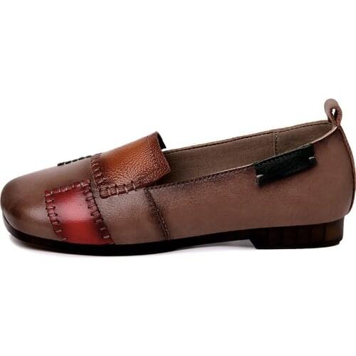 Square-Toe And Square-Heel Casual Shoes Set Foot Color Matching WomenS Shoes Waterproof Platform WomenS Shoes