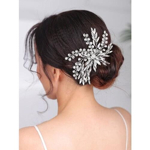 Vintage Wedding Headpieces Silver Hair Clip Handmade head jewelry hair accessories for women wedding Bridal Fascinators