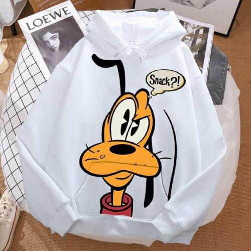 Disney Fashion mickey mouse Pet Pluto women clothing hoodies women oversize Mickey print plus fleece hooded crop topwomen Cotton