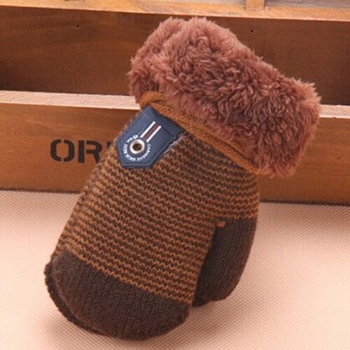 Winter Baby Knitted Gloves Boys Girls Warm Rope Full Finger Mittens Gloves For Children Toddler Kids Gloves