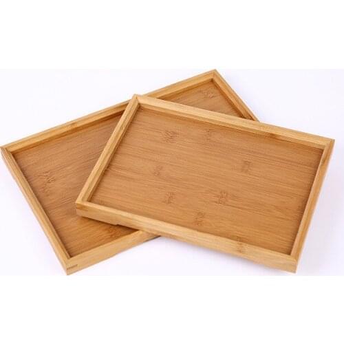 1PC Tea Tray Kung Fu Tea Cutlery Trays Storage Pallet Fruit Plate Decoration 3 Sizes Japanese Food Bamboo Rectangular MF 028