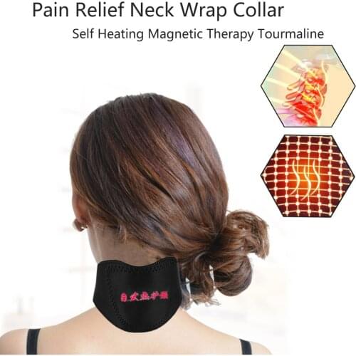 1piece Self-heating Tourmaline Neck Magnetic Therapy Support Tourmaline Belt Wrap Brace Pain Relief Neck Massager Products