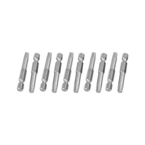 10 Pcs 1/4" Hex Shank T20 Metal Magnetic Torx Screwdriver Bits 50mm Length