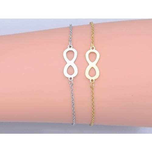 100% Stainless Steel Dainty Love Infinity Charm Bracelet For Women Wholesale Fashion Jewelry Bracelets Factory Sale