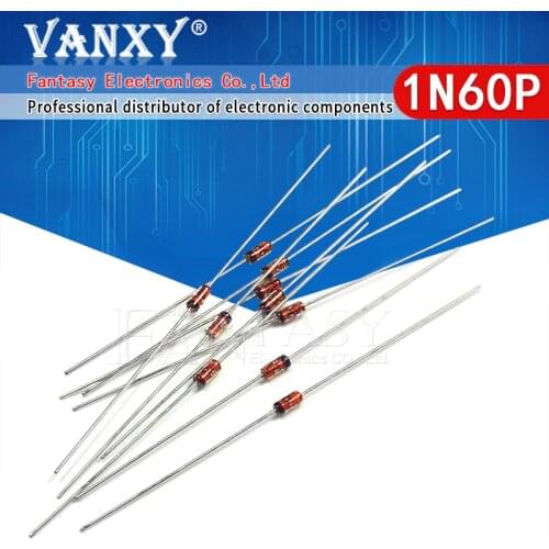 100PCS 1N60 DO-7 1N60P DO-35 Schottky Germanium Diode TV Radio FM Detection