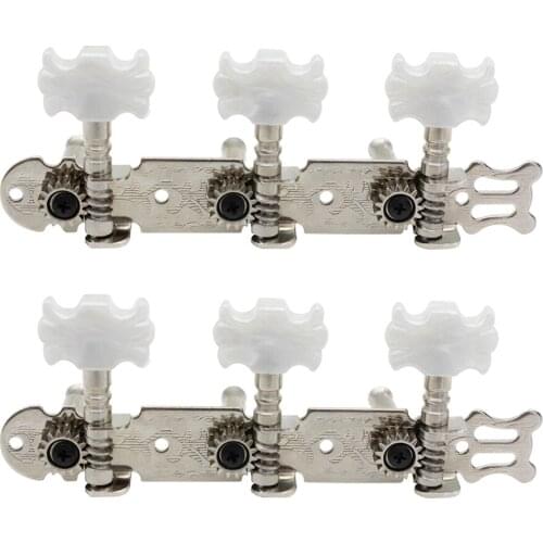 Metal alloy Folk Guitar Machine Head Knobs Guitar String Tuning Pegs Tuner Guitar Tuning Keys Silver Color 2pcs