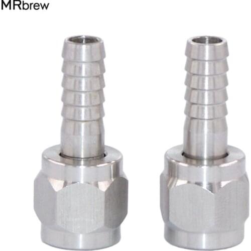 2pcs/lot Stainless steel 304 Swivel Nut Flared with 1/4'' Barb ,Homebrewing hardware
