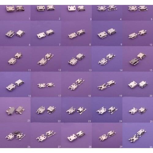 30models 300pcs Micro USB Port 5P 5-pin Micro USB Connector Micro USB Jack Tail Charging Jack Socket for PAD/ tablet /mobile