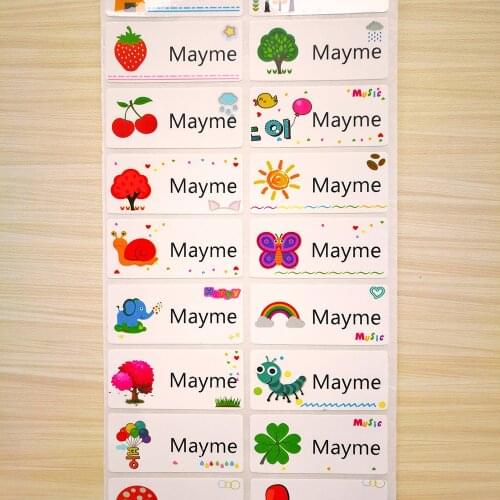 30 pcs Personalized Name Cute Cartoon Water Proof Scrapbook School Stationery Stickers Customized Boy Girl Name
