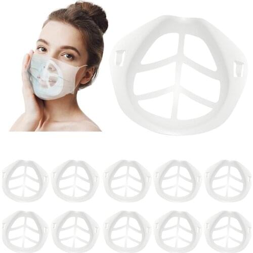 5PCS/10PCS Mouth Mask Support Breathing Assist Mask Inner Cushion Bracket Silicone Mask Holder Support Frame Breathable Washable