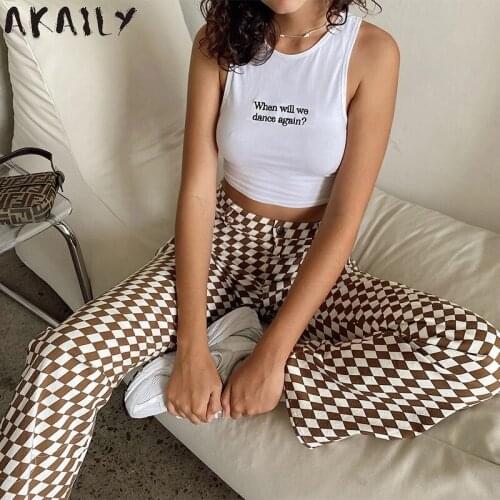 Женские брюки в клетку Akaily China At AliExpress