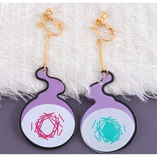 Anime Toilet-Bound Hanako-kun Yugi Cosplay Acrylic Earrings Earring Clips Costume Unisex Ear clip No ear piercing Accessories