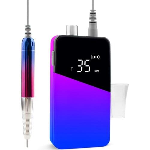 Brushless Handpiece Cordless Gradient Color 35000RPM Portable Nail Drill Rechargeable Electric Nail Polisher Machine Nail File