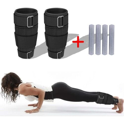1 Pair Adjustable Ankle Weights with Leg Strap Filled Weighted Steel Plates for Running Walking Yoga Exercise Training Equipment