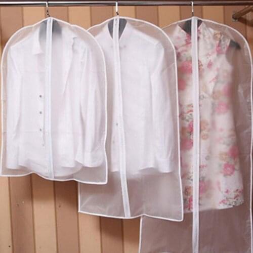 Dress Suit Covers Garment Protection Overcoat Dustproof Plastic Storage Bag Zipper Clothing Dust Storage Bag