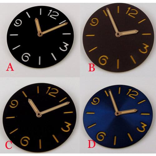 Sterile Steel 38.5mm Men Watch Dial for Mechancial Hand Winding 6497 6498 Movement Rose Gold Hand