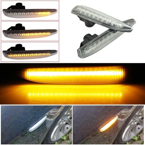 For BMW 7 Series E65 E66 E67 E68 A Pair Car Led Dynamic Side Marker Turn Signal Light Sequential Blinker Lamp 63137164757